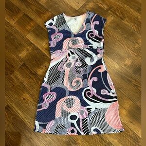 Title Nine Blue and Pink Swirl Dress